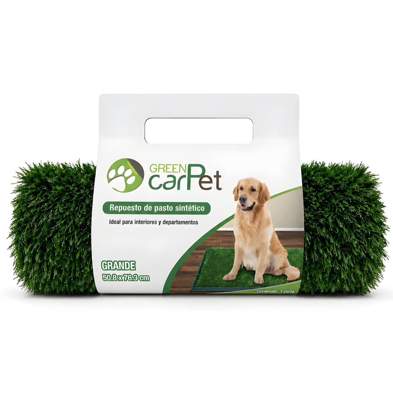 Repuesto de Pasto Sintético Grande 50 x 76 cm Green Carpet® | Compatible con Charola Green Carpet